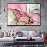 Pink Marble Wall Art Framed Canvas Prints Wall Art Decor, Framed Picture, Floating Frame