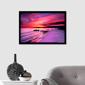 Pink Ocean Sunset Framed Art Prints - Framed Prints, Prints For Sale, Painting Prints,Wall Art Decor