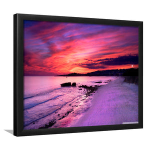 Pink Ocean Sunset Framed Art Prints - Framed Prints, Prints For Sale, Painting Prints,Wall Art Decor