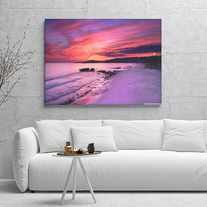 Pink Ocean Sunset Canvas Wall Art - Canvas Prints, Prints For Sale, Painting Canvas,Canvas On Sale