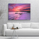 Pink Ocean Sunset Canvas Wall Art - Canvas Prints, Prints For Sale, Painting Canvas,Canvas On Sale