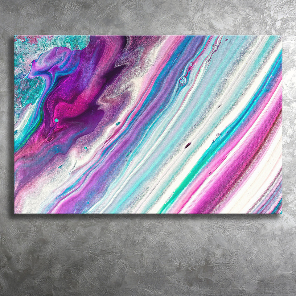 Pink Blue Marble Colorful Canvas Prints Wall Art Decor - Painting Canvas,Home Decor, Ready to Hang