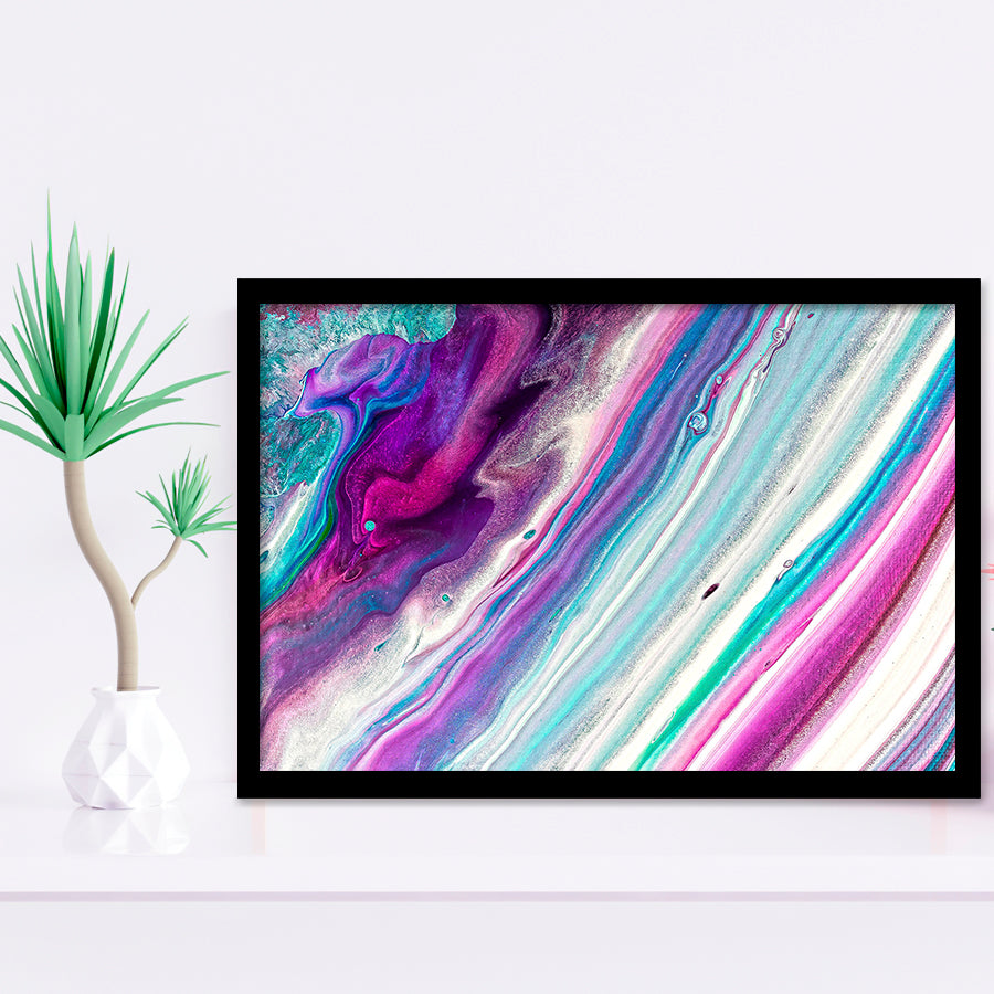 Pink Blue Marble Colorful Framed Art Prints Wall Art Decor, Framed Picture, Home Decor