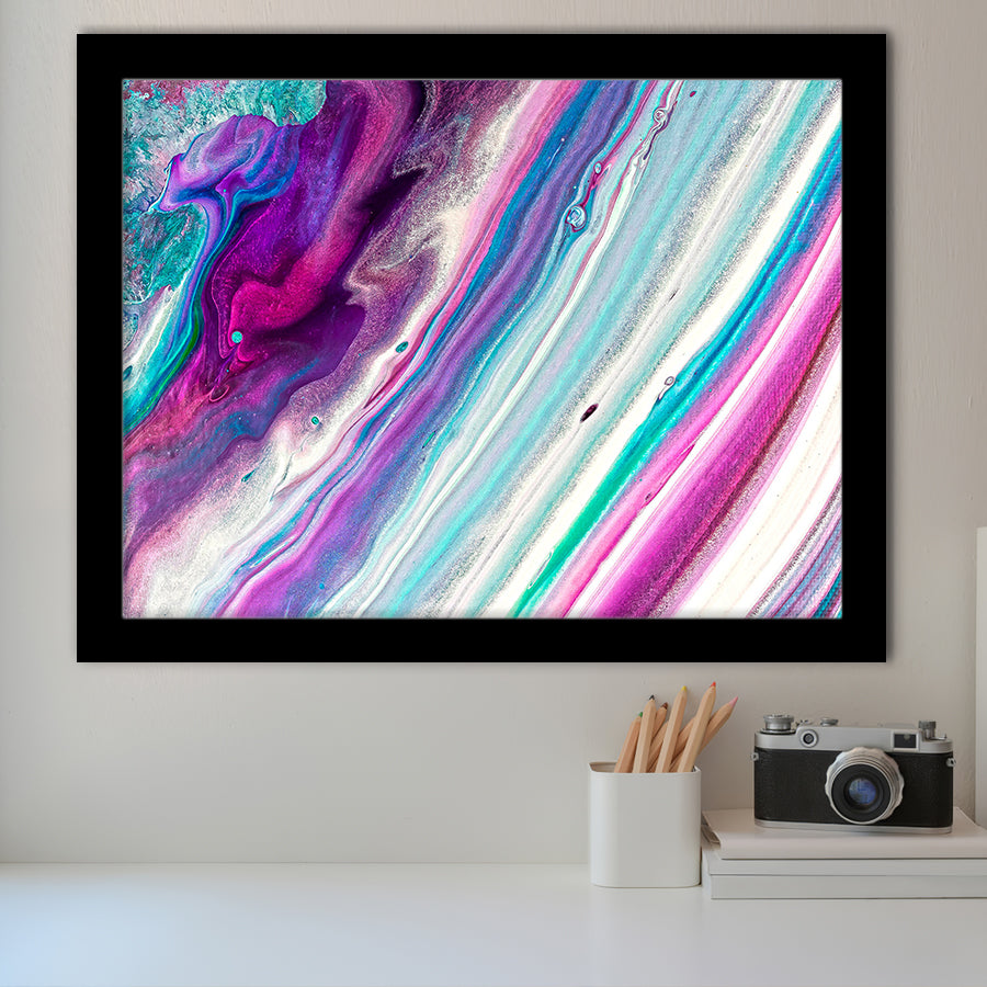 Pink Blue Marble Colorful Framed Art Prints Wall Art Decor, Framed Picture, Home Decor