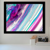 Pink Blue Marble Colorful Framed Art Prints Wall Art Decor, Framed Picture, Home Decor