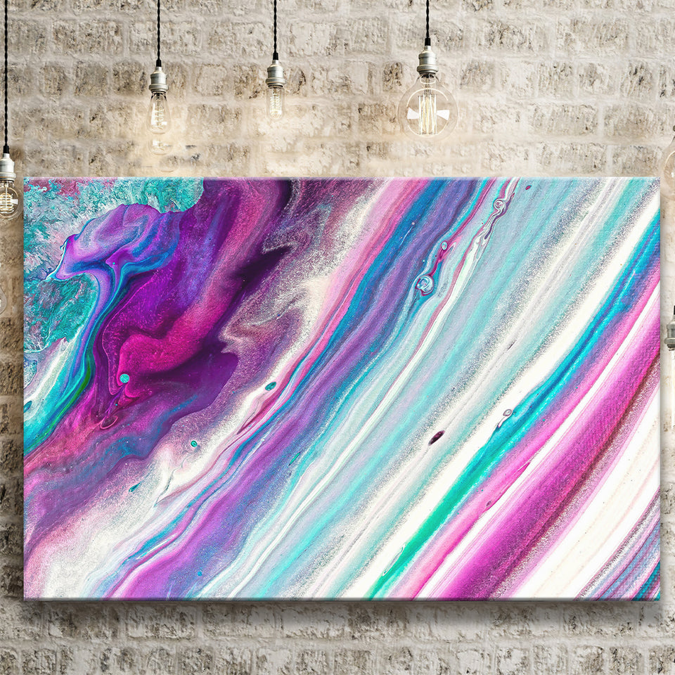 Pink Blue Marble Colorful Canvas Prints Wall Art Decor - Painting Canvas,Home Decor, Ready to Hang