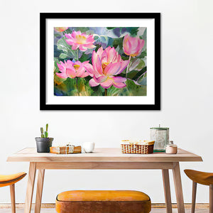 Pink Lotus Framed Wall Art - Framed Prints, Art Prints, Home Decor, Painting Prints