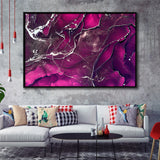 Pink Marble Luxury Wall Art Framed Canvas Prints Wall Art Decor, Framed Picture, Floating Frame