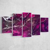 Pink Marble Luxury Wall Art 5 Piece Canvas Prints Wall Art Decor, Multi Panels, Mixed Canvas