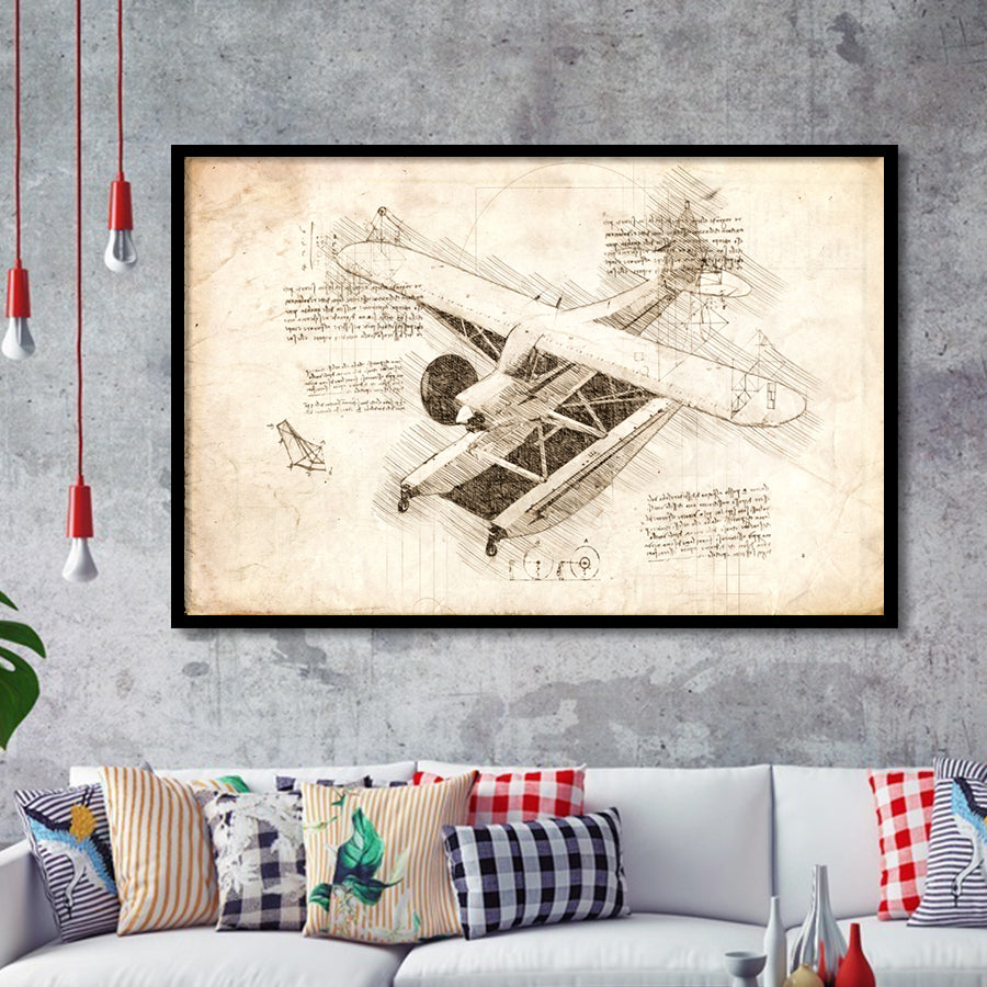 Piper Cub Stearman Airplanes Art Framed Art Prints Wall Decor - Painting Art, Framed Picture, Home Decor,For Sale