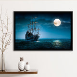 Pirate Ship The Flying Dutchman Ghost Ship Framed Canvas Prints Wall Art - Painting Prints, Wall Decor, Floating Frame