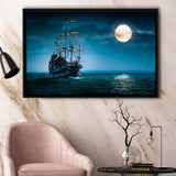 Pirate Ship The Flying Dutchman Ghost Ship Framed Canvas Prints Wall Art - Painting Prints, Wall Decor, Floating Frame