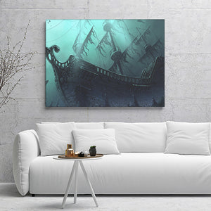 Pirate Ship Under The Ocean Canvas Wall Art - Canvas Prints, Prints For Sale, Painting Canvas,Canvas On Sale