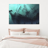 Pirate Ship Under The Ocean Canvas Wall Art - Canvas Prints, Prints For Sale, Painting Canvas,Canvas On Sale