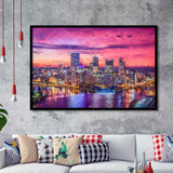 Pittsburgh City at Night Pittsburgh Framed Art Prints Wall Decor - Painting Prints, Framed Picture, Home Decor