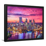 Pittsburgh City at Night Pittsburgh Framed Art Prints Wall Decor - Painting Prints, Framed Picture, Home Decor