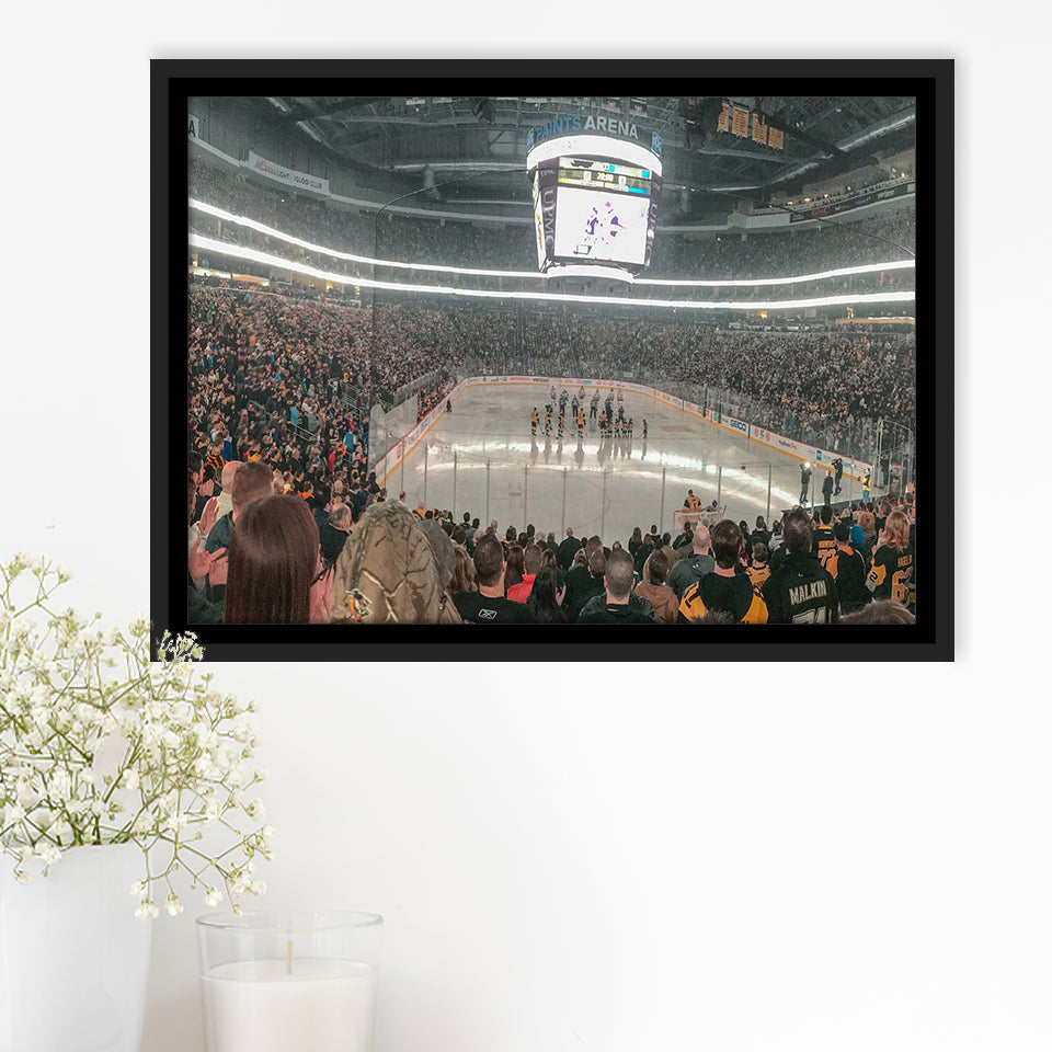 Pittsburgh Penguins Stadium Framed Canvas Prints PPG Paints Arena Wall Art,Sport Stadium Art Prints, Fan Gift