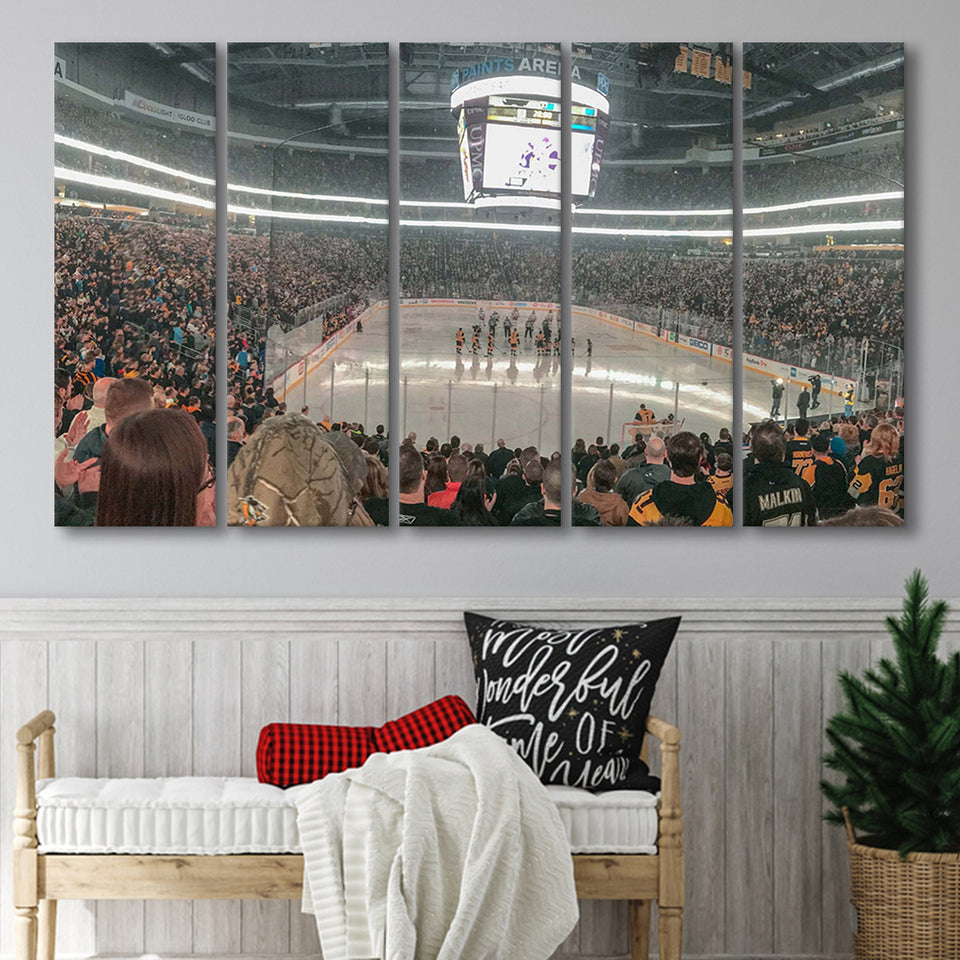 Pittsburgh Penguins Stadium Canvas Prints PPG Paints Arena Wall Art,Multi Panels B,Sport Stadium Art Prints, Fan Gift