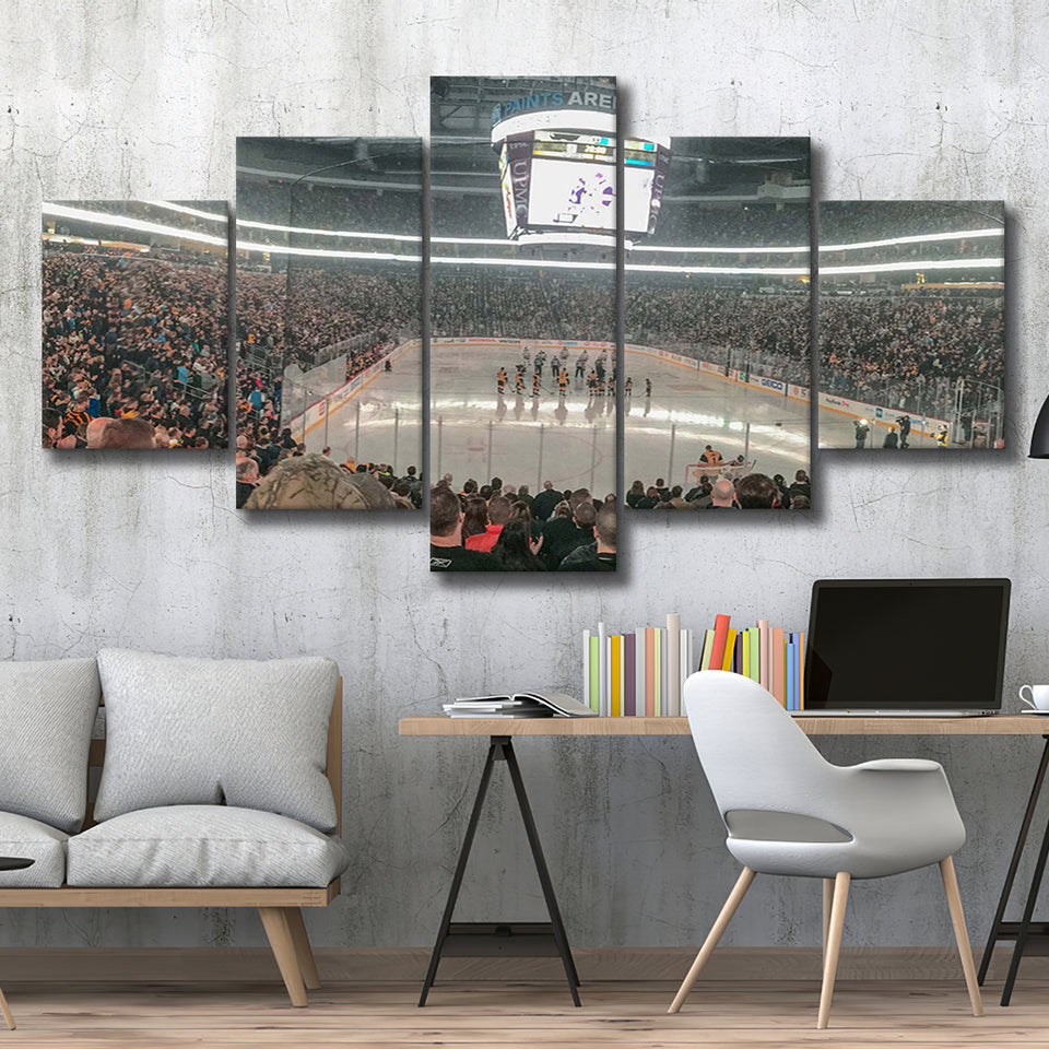 Pittsburgh Penguins Stadium Canvas Prints PPG Paints Arena Wall Art,Multi Panels,Sport Stadium Art Prints, Fan Gift