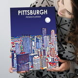 Pittsburgh Pennsylvania Art Night Landscape ,City Art Print, Large Canvas, Canvas Print Wall Art Home Decor