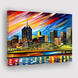 Pittsburgh Pennsylvania Skyline Pittsburgh Painting Wall Art, Sport Art Prints Fan Gift, Canvas Prints Wall Art Decor