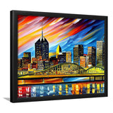 Pittsburgh Pennsylvania Skyline Pittsburgh Painting Wall Art, Sport Prints Fan Gift, Framed Art Prints Wall Art Decor