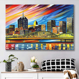 Pittsburgh Pennsylvania Skyline Pittsburgh Painting Wall Art, Sport Art Prints Fan Gift, Canvas Prints Wall Art Decor