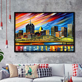 Pittsburgh Pennsylvania Skyline Pittsburgh Painting Wall Art, Sport Prints Fan Gift, Framed Art Prints Wall Art Decor