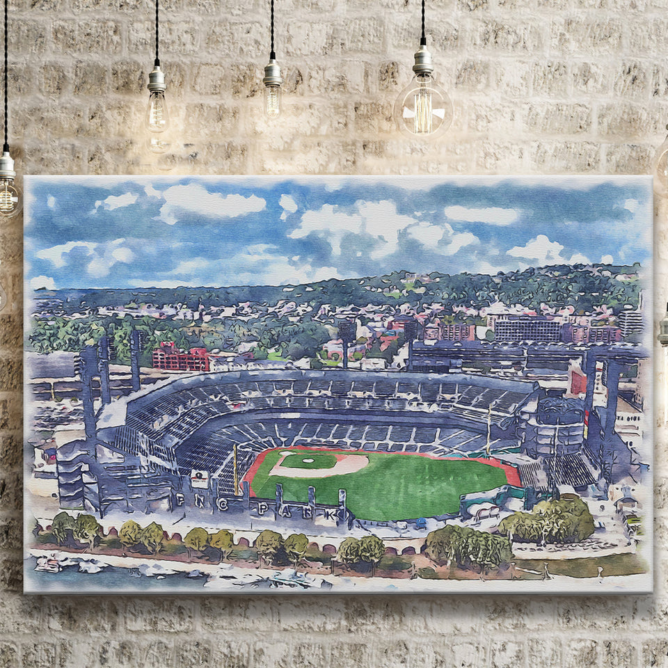Pittsburgh Pirates PNC Park Watercolor, Sport Art Prints Fan Gift, Canvas Prints Wall Art Decor