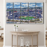 Pittsburgh Pirates PNC Park Watercolor, 5 Pieces B, Multi Panel Canvas Prints Wall Art Decor