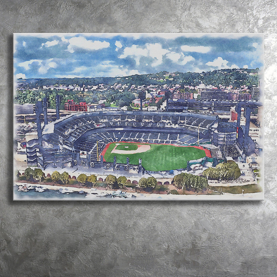 Pittsburgh Pirates PNC Park Watercolor, Sport Art Prints Fan Gift, Canvas Prints Wall Art Decor