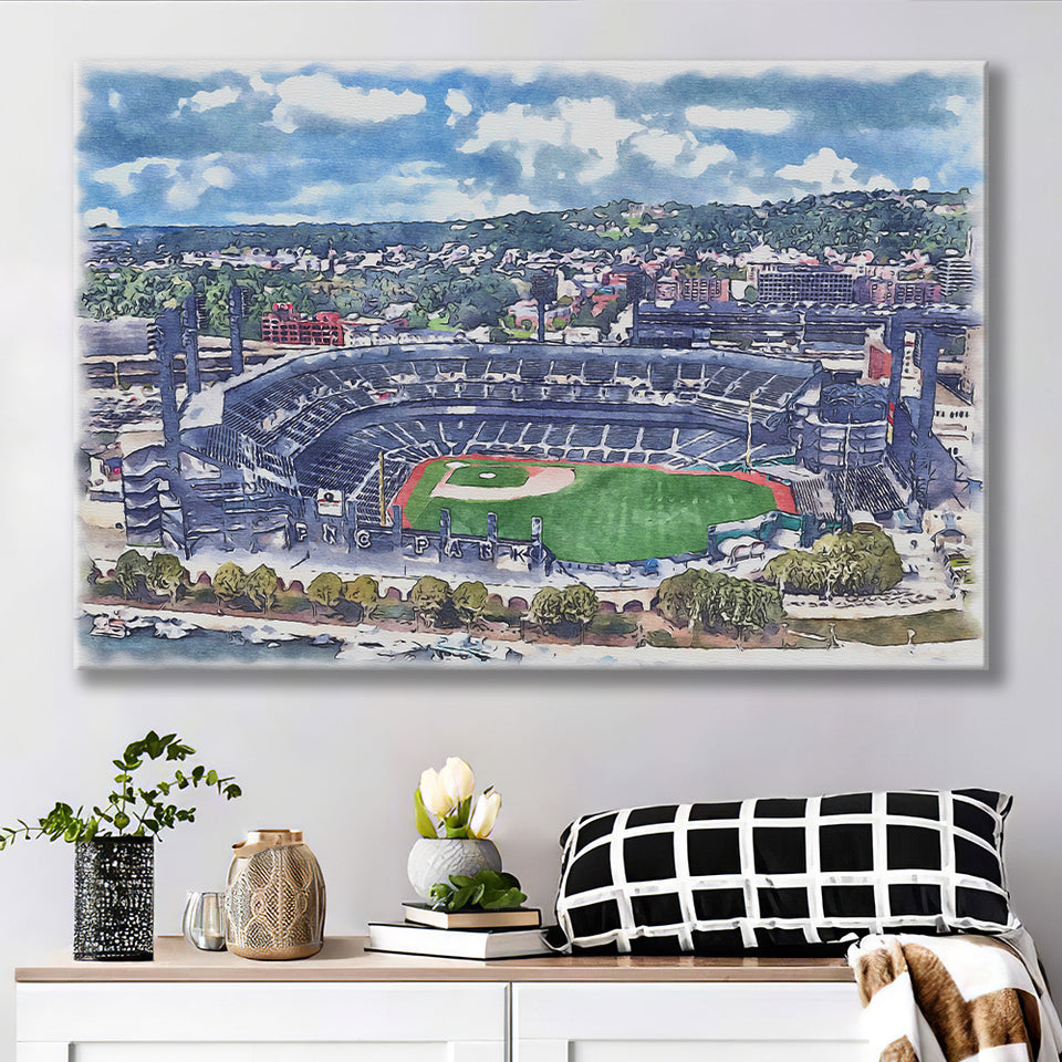 Pittsburgh Pirates PNC Park Watercolor, Sport Art Prints Fan Gift, Canvas Prints Wall Art Decor