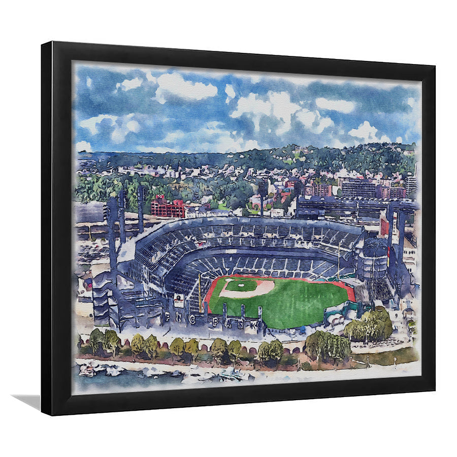 Pittsburgh Pirates PNC Park Watercolor, Sport Prints Fan Gift, Framed Art Prints Wall Art Decor