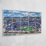 Pittsburgh Pirates PNC Park Watercolor, 5 Pieces B, Multi Panel Canvas Prints Wall Art Decor