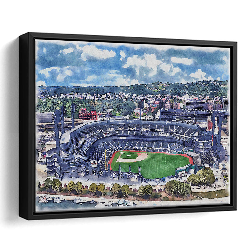 Pittsburgh Pirates PNC Park Watercolor, Sport Art Prints Fan Gift, Framed Canvas Prints Wall Art Decor