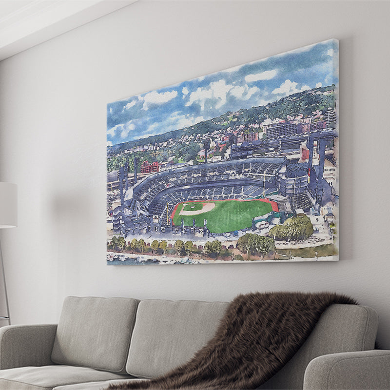 Pittsburgh Pirates PNC Park Watercolor, Sport Art Prints Fan Gift, Canvas Prints Wall Art Decor