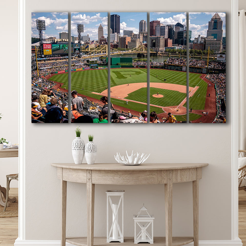 Pittsburgh Pirates Stadium Canvas Prints PNC Ballpark Stadium Wall Art,Multi Panels B,Sport Stadium Art Prints, Fan Gift