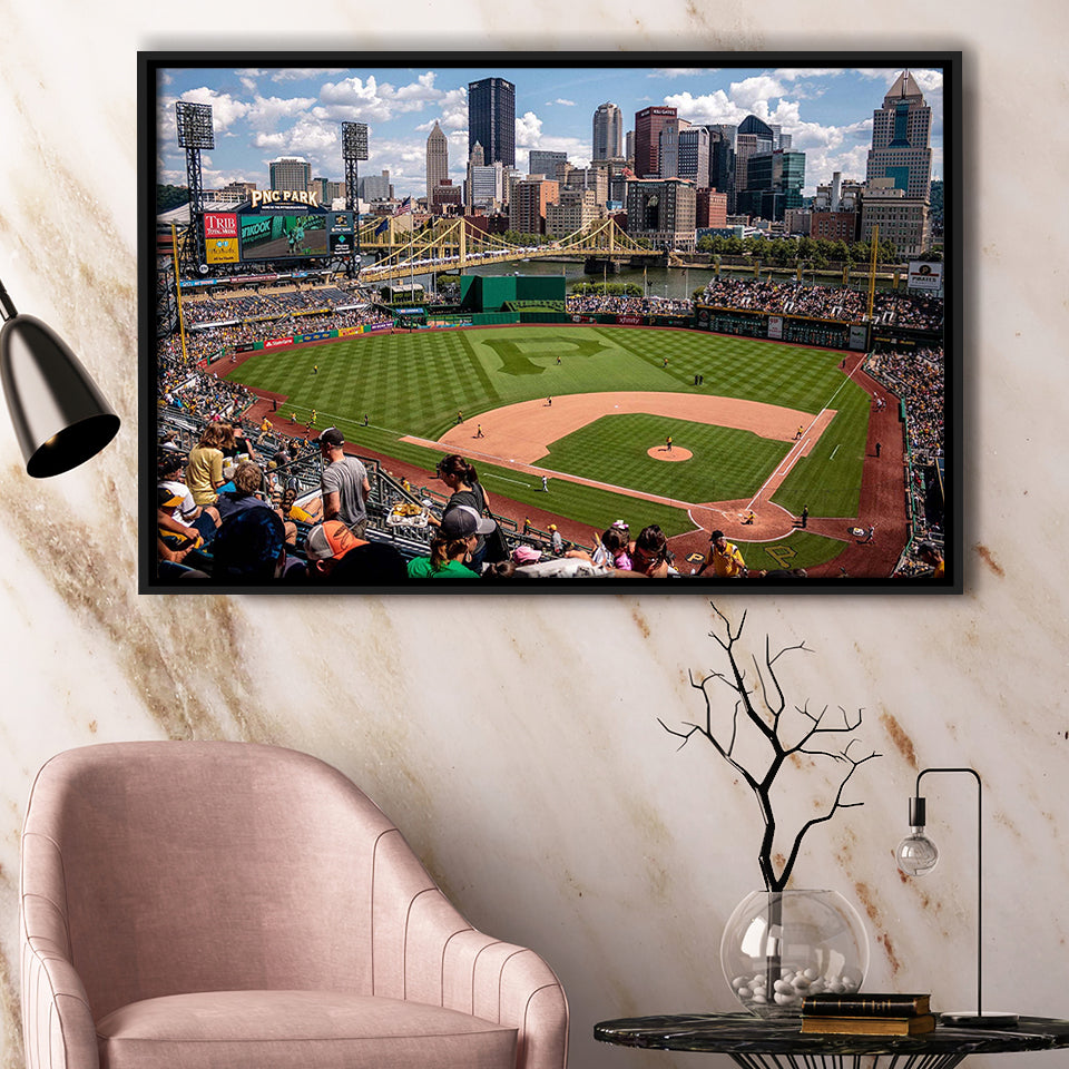 Pittsburgh Pirates Stadium Framed Canvas Prints PNC Ballpark Stadium Wall Art,Sport Stadium Art Prints, Fan Gift