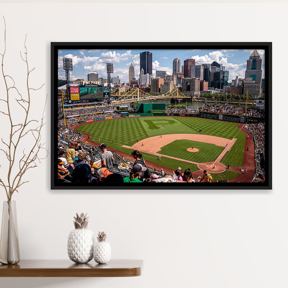 Pittsburgh Pirates Stadium Framed Canvas Prints PNC Ballpark Stadium Wall Art,Sport Stadium Art Prints, Fan Gift