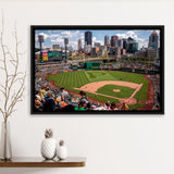 Pittsburgh Pirates Stadium Framed Canvas Prints PNC Ballpark Stadium Wall Art,Sport Stadium Art Prints, Fan Gift