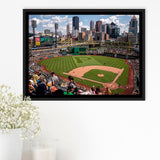 Pittsburgh Pirates Stadium Framed Canvas Prints PNC Ballpark Stadium Wall Art,Sport Stadium Art Prints, Fan Gift