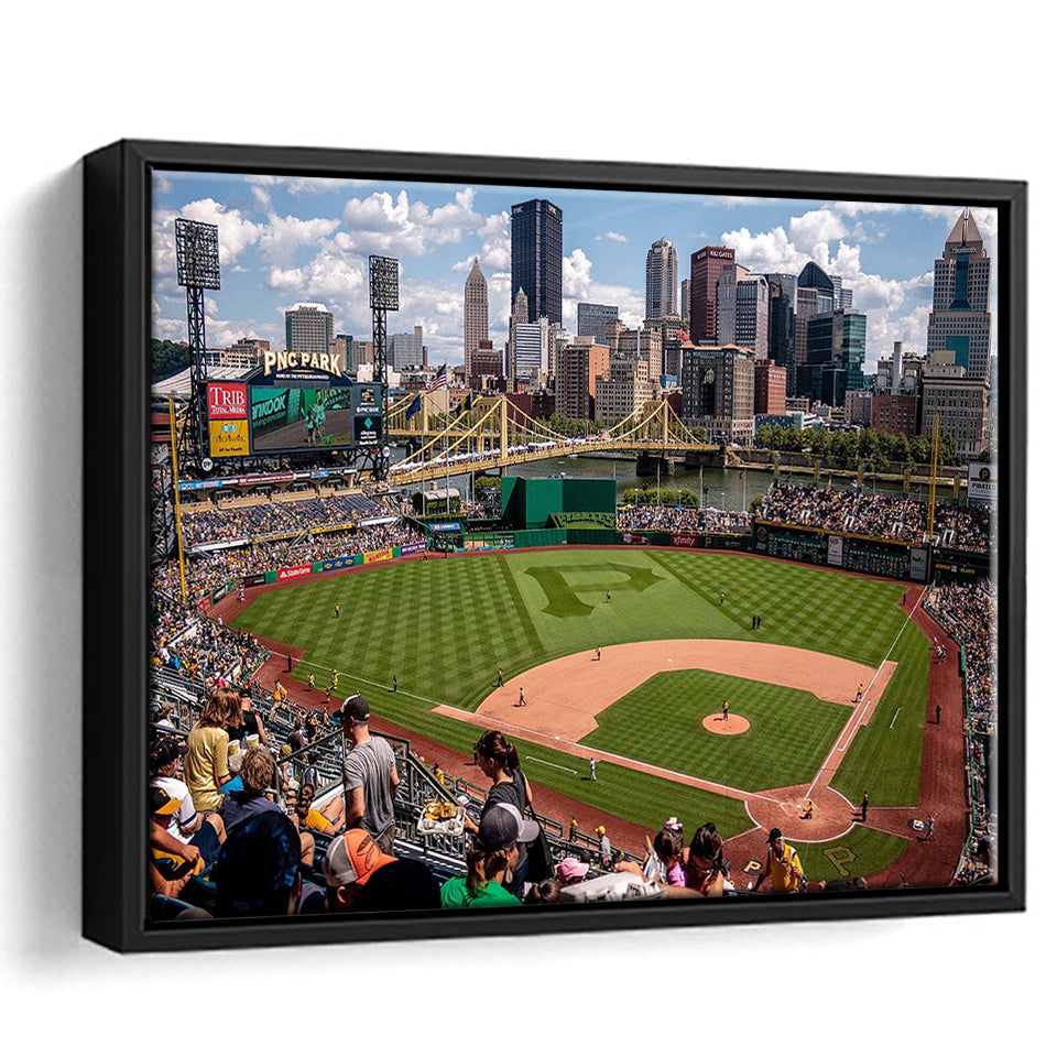 Pittsburgh Pirates Stadium Framed Canvas Prints PNC Ballpark Stadium Wall Art,Sport Stadium Art Prints, Fan Gift