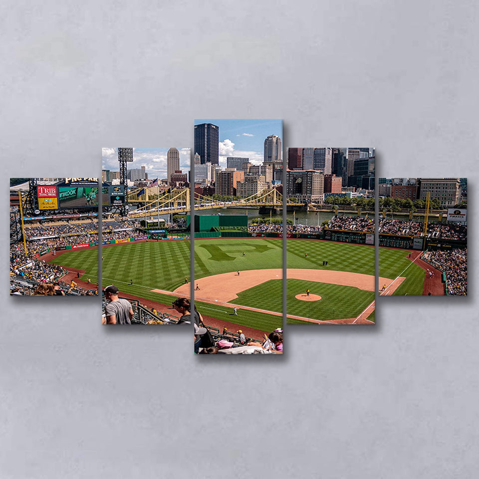 Pittsburgh Pirates Stadium Canvas Prints PNC Ballpark Stadium Wall Art,Multi Panels,Sport Stadium Art Prints, Fan Gift