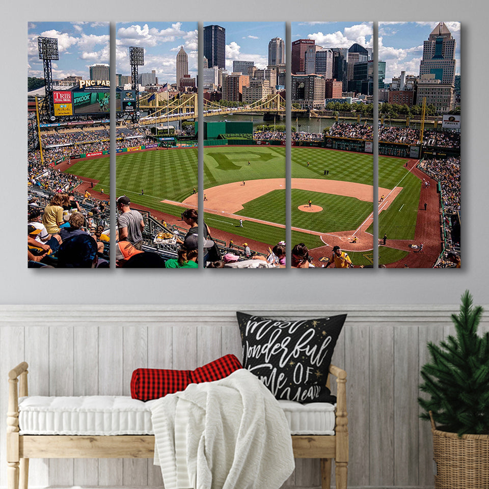 Pittsburgh Pirates Stadium Canvas Prints PNC Ballpark Stadium Wall Art,Multi Panels B,Sport Stadium Art Prints, Fan Gift