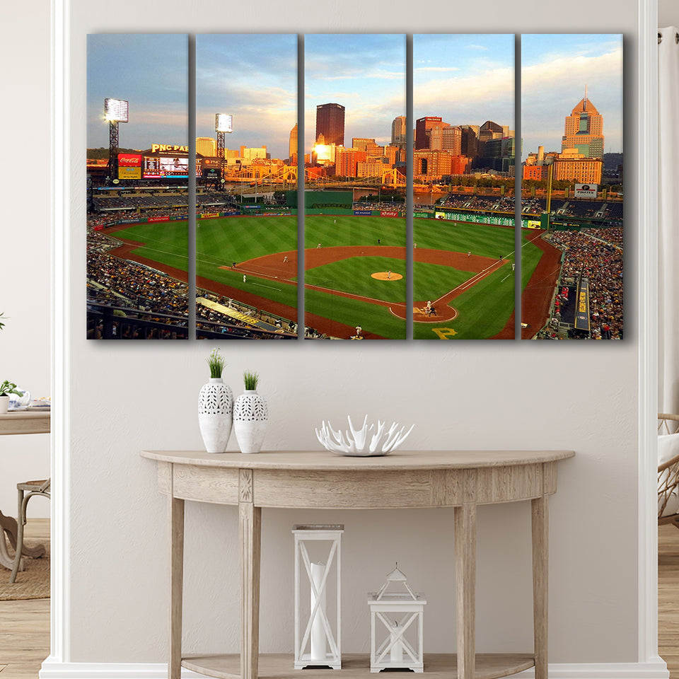 Pittsburgh Pirates Stadium Canvas Prints PNC Ballpark Wall Art Baseball,Multi Panels B,Sport Stadium Art Prints, Fan Gift