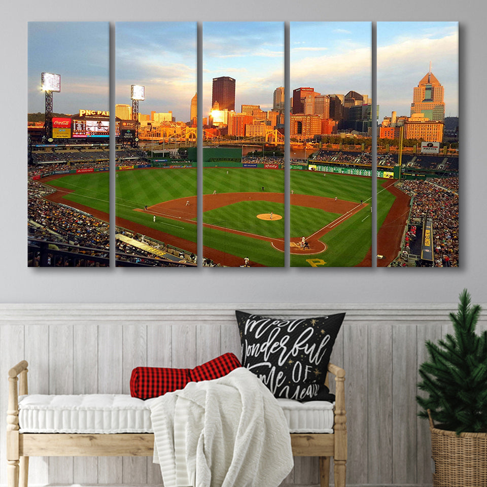 Pittsburgh Pirates Stadium Canvas Prints PNC Ballpark Wall Art Baseball,Multi Panels B,Sport Stadium Art Prints, Fan Gift