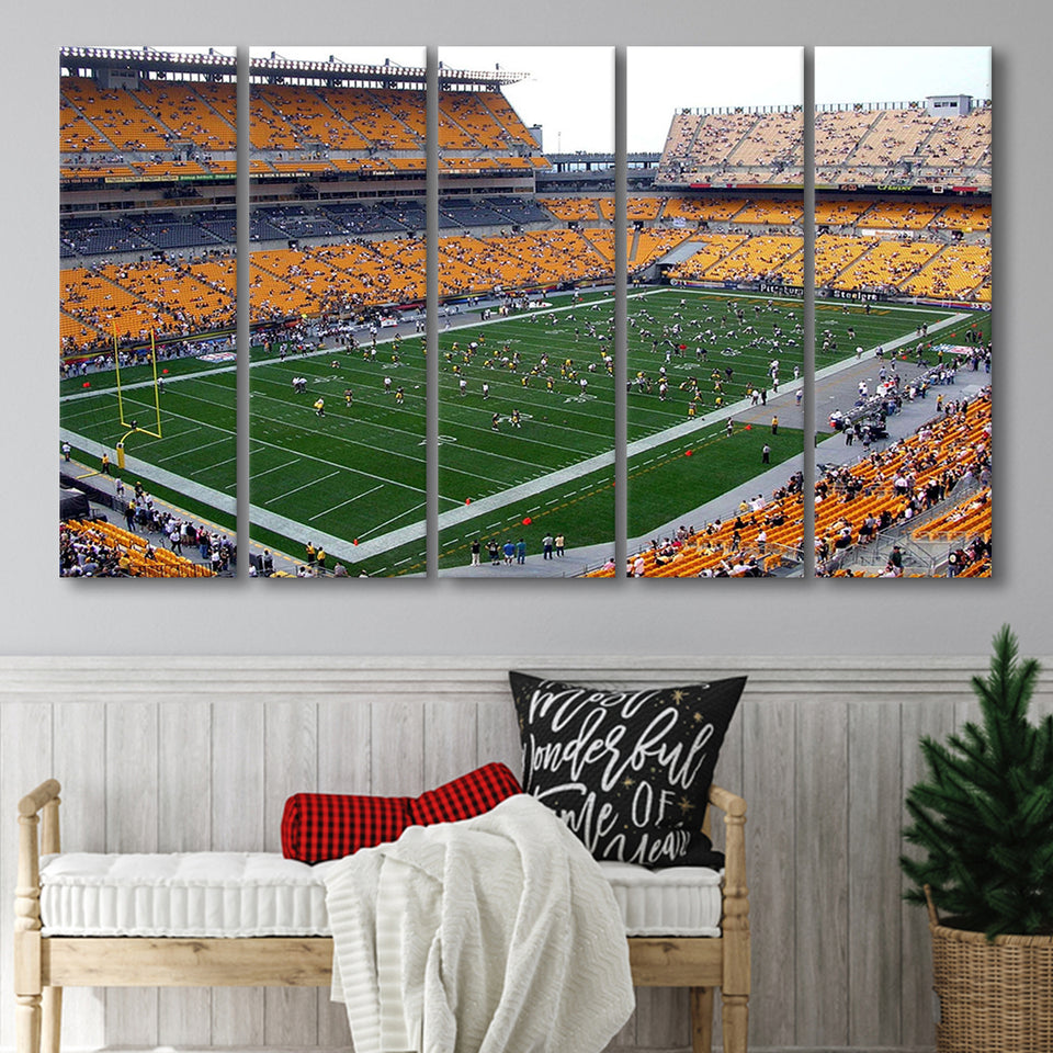 Pittsburgh Steelers Wall Art Heinz Field Stadium Canvas Prints,Multi Panels B,Sport Stadium Art Prints, Fan Gift