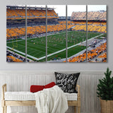 Pittsburgh Steelers Wall Art Heinz Field Stadium Canvas Prints,Multi Panels B,Sport Stadium Art Prints, Fan Gift