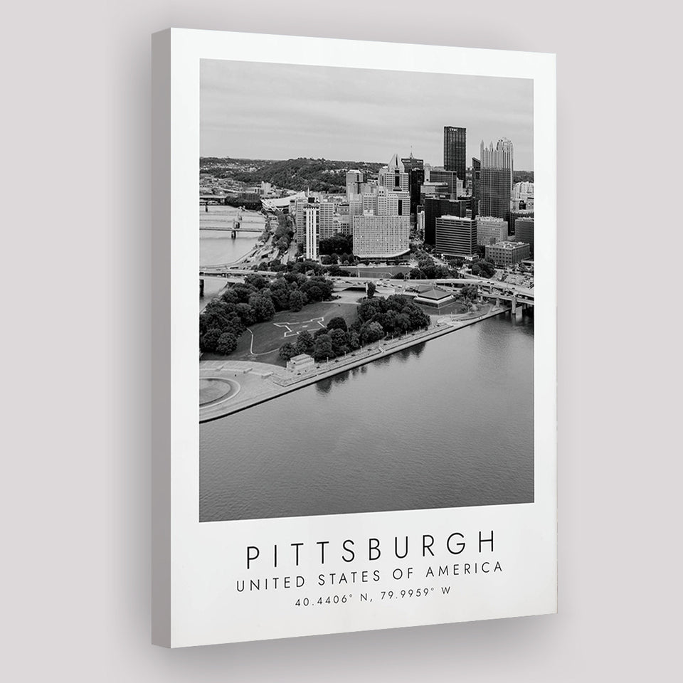 Pittsburgh Usa Black And White Art Canvas Prints Wall Art Home Decor