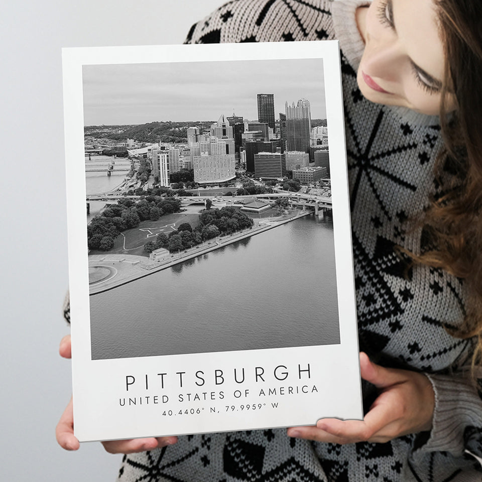 Pittsburgh Usa Black And White Art Canvas Prints Wall Art Home Decor